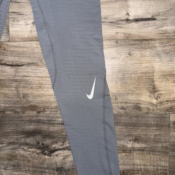 NIKE PRO COMBAT DRI FIT COMPRESSION LONG UNDERWEAR PANTS MENS SMALL LIGHT GRAY - Picture 4 of 5